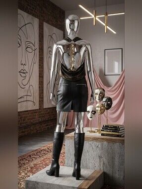 Metallic Chain-Back Cowl Top - Vintage Rare ✨